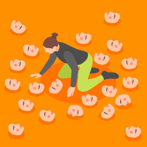 isometric social mask concept